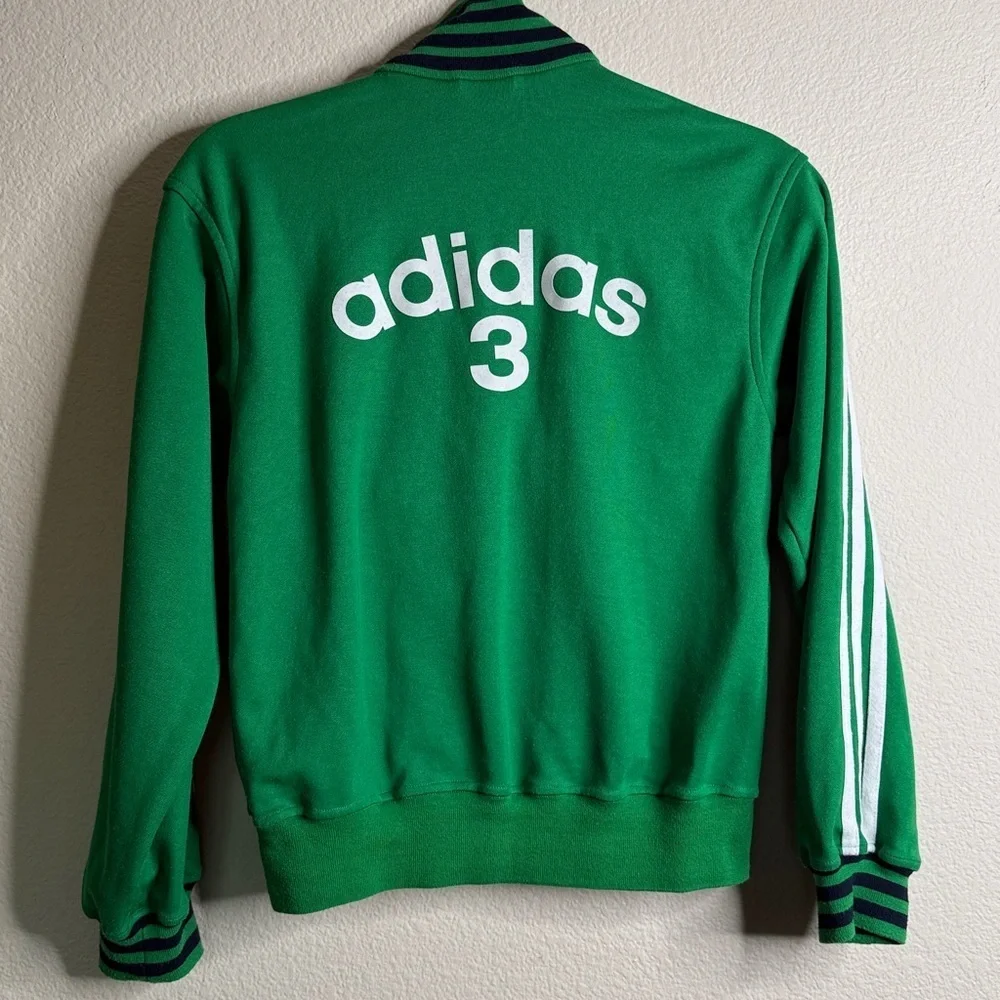 Vintage Adidas number 3 track jacket green white blue VGUC medium 10-12